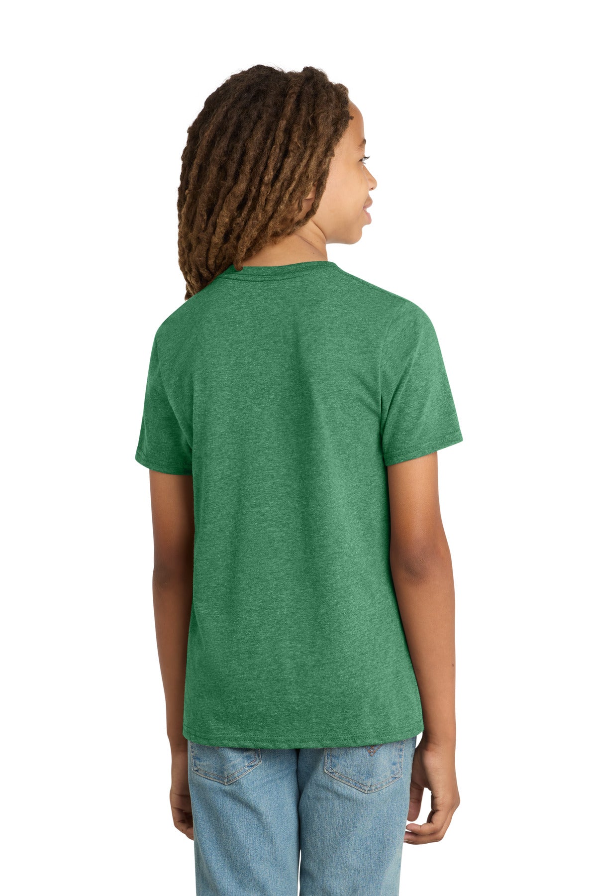 District Youth Very Important Tee . DT6000Y - Heathered Kelly Green - back