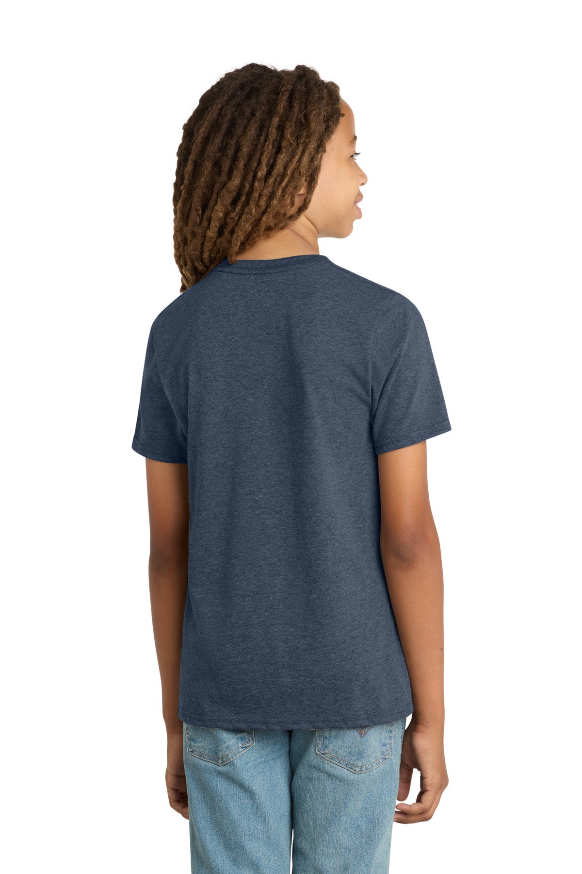 District Youth Very Important Tee . DT6000Y - Heathered Navy - back