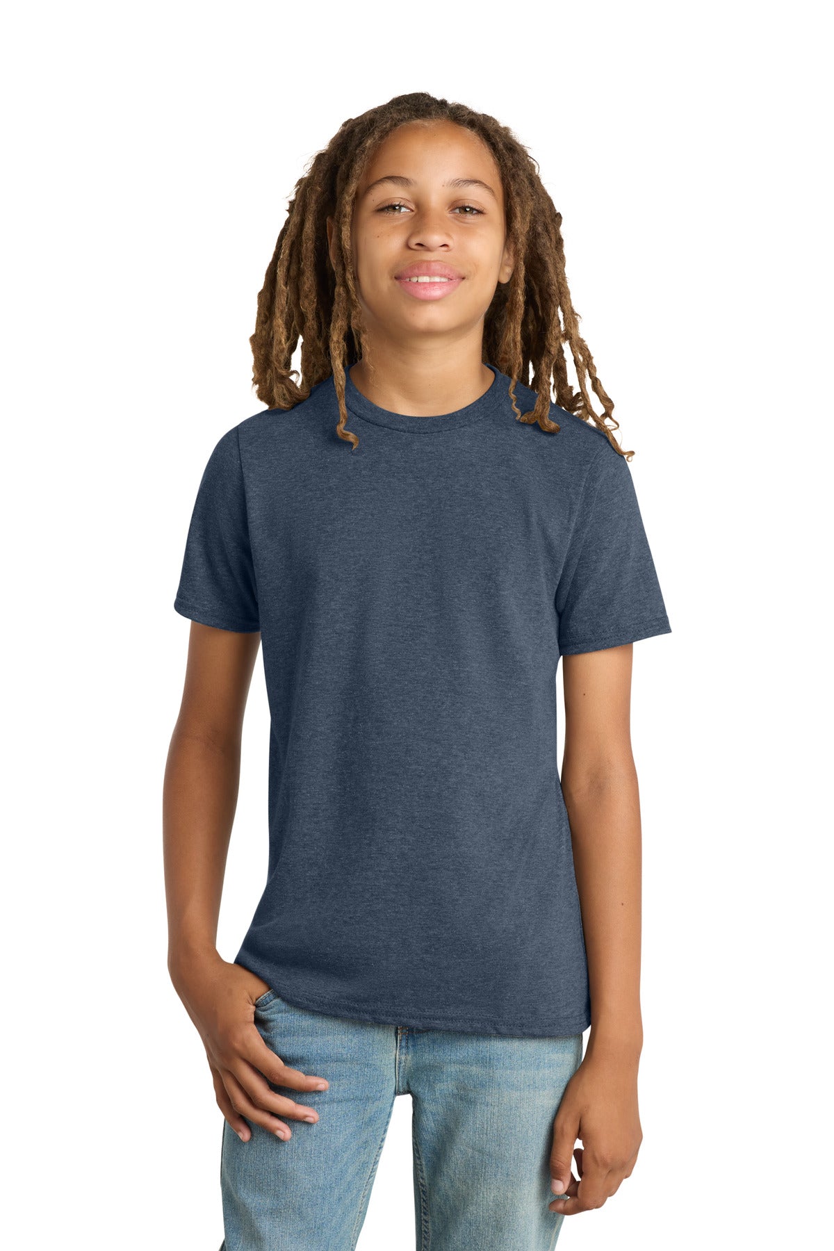 District Youth Very Important Tee . DT6000Y - Heathered Navy - front