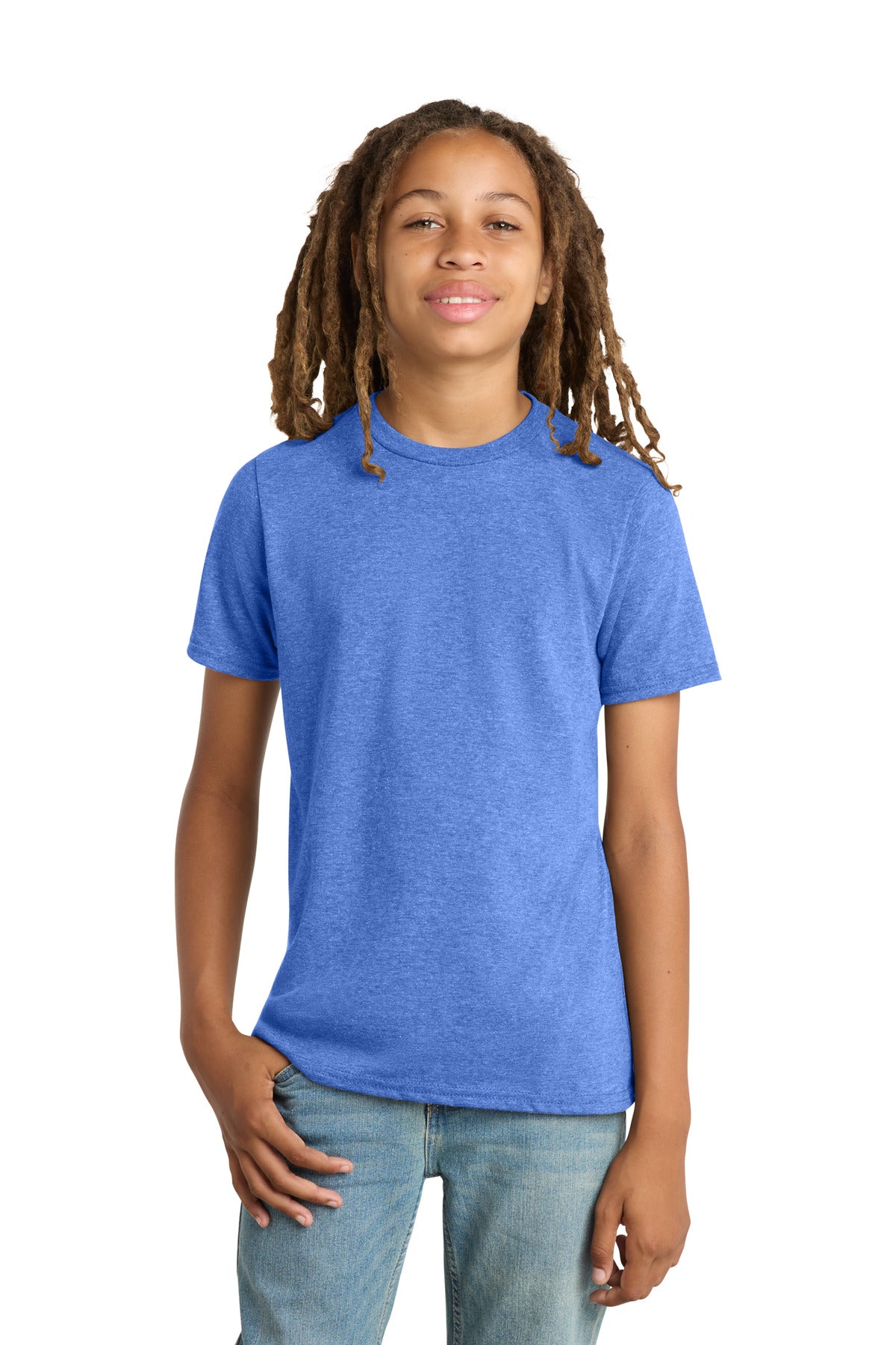 District Youth Very Important Tee . DT6000Y - Heathered Royal - front