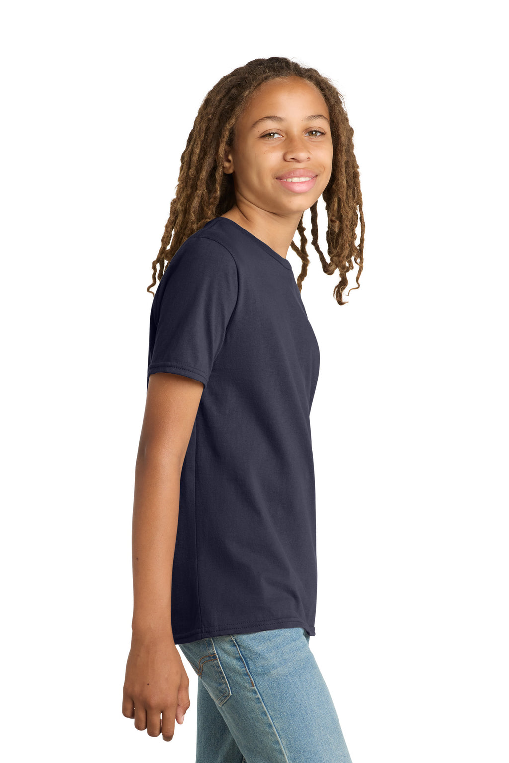 District Youth Very Important Tee . DT6000Y - New Navy - side