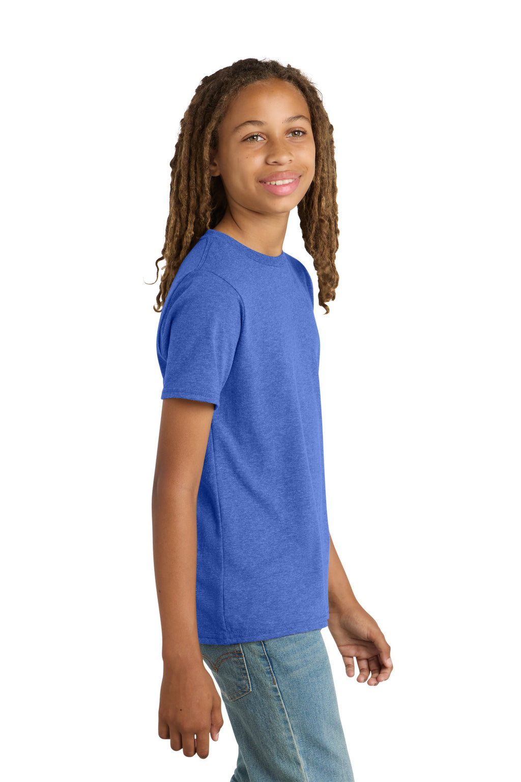 District Youth Very Important Tee . DT6000Y - Royal Frost - side