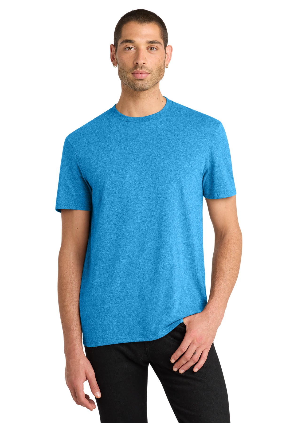 District Very Important Tee . DT6000 - Heathered Bright Turquoise - front