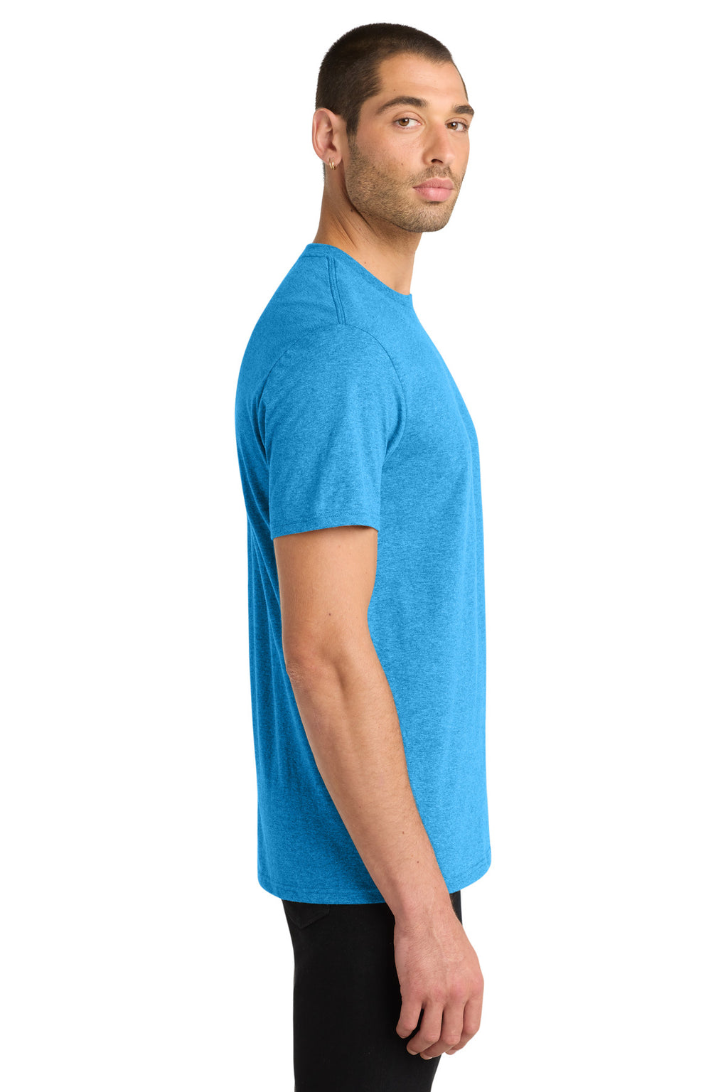 District Very Important Tee . DT6000 - Heathered Bright Turquoise - side