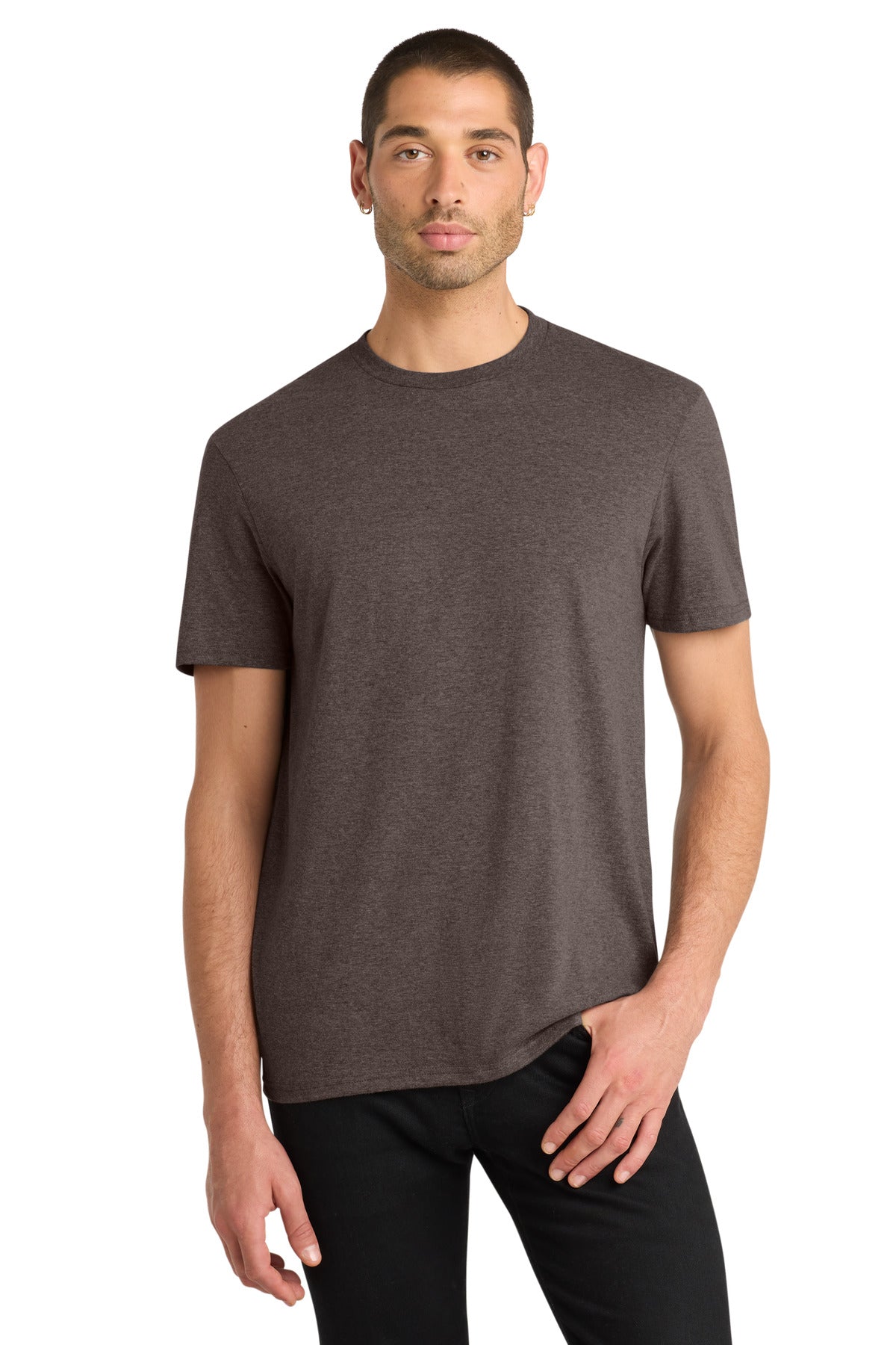 District Very Important Tee . DT6000 - Heathered Brown - front