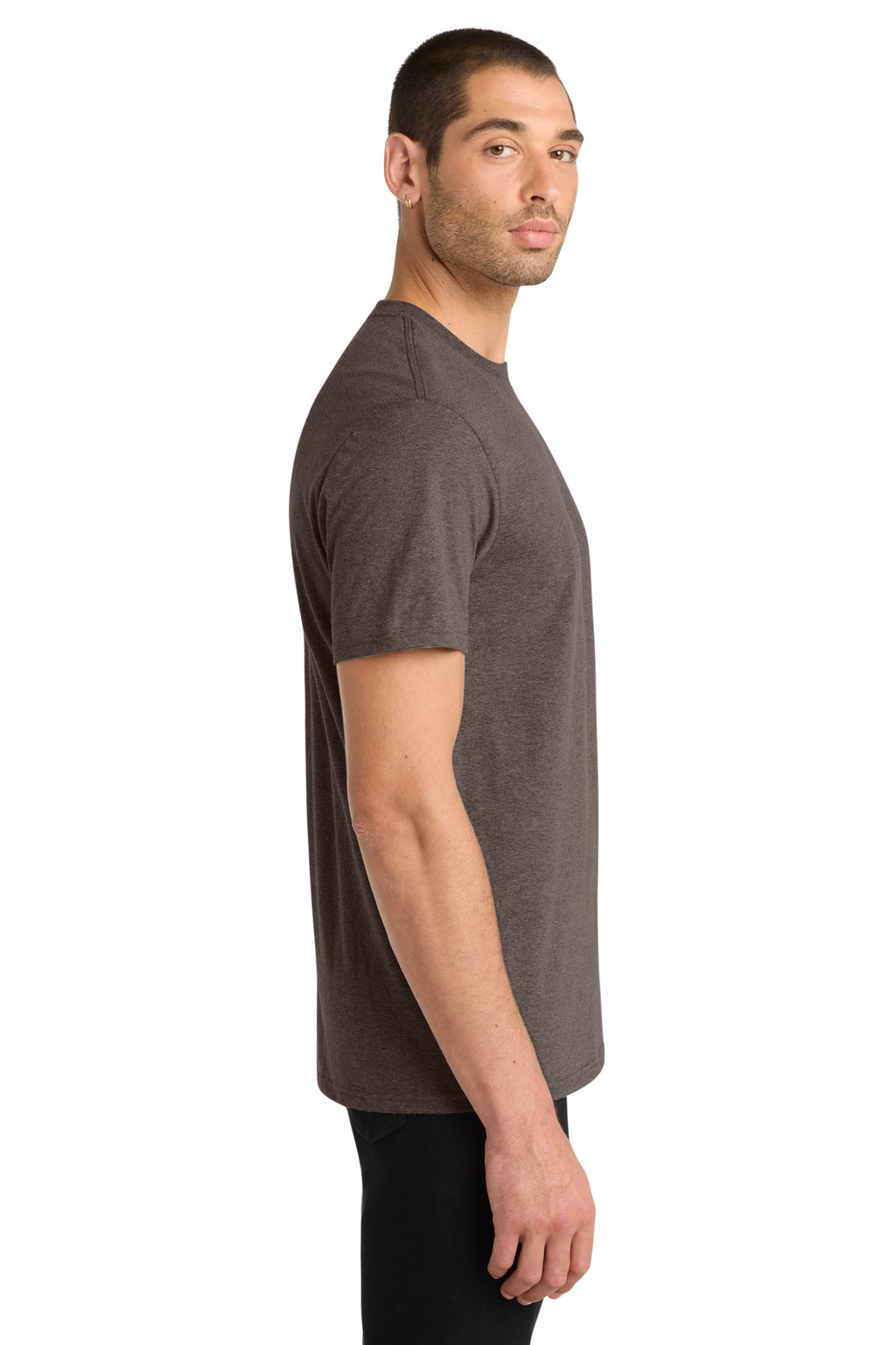 District Very Important Tee . DT6000 - Heathered Brown - side