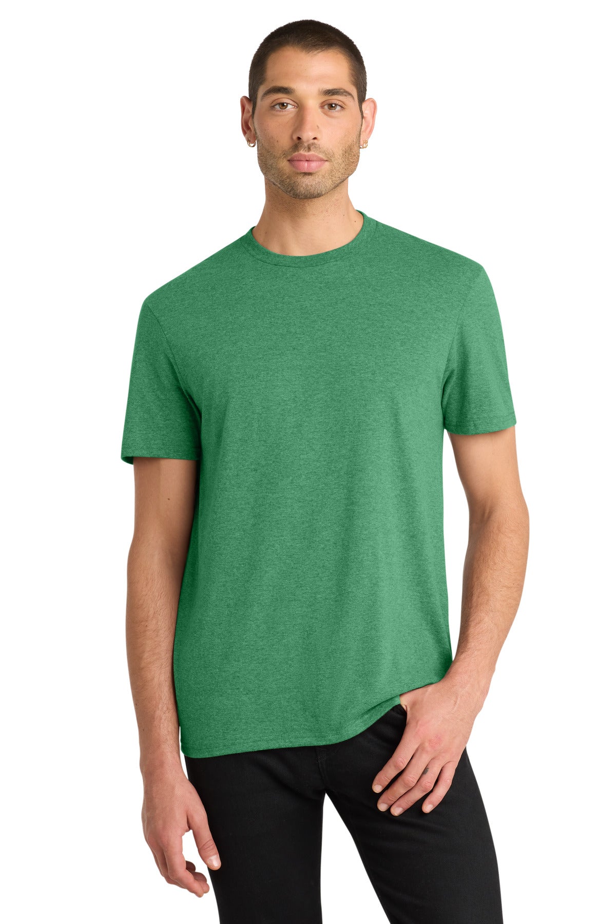 District Very Important Tee . DT6000 - Heathered Kelly Green - front
