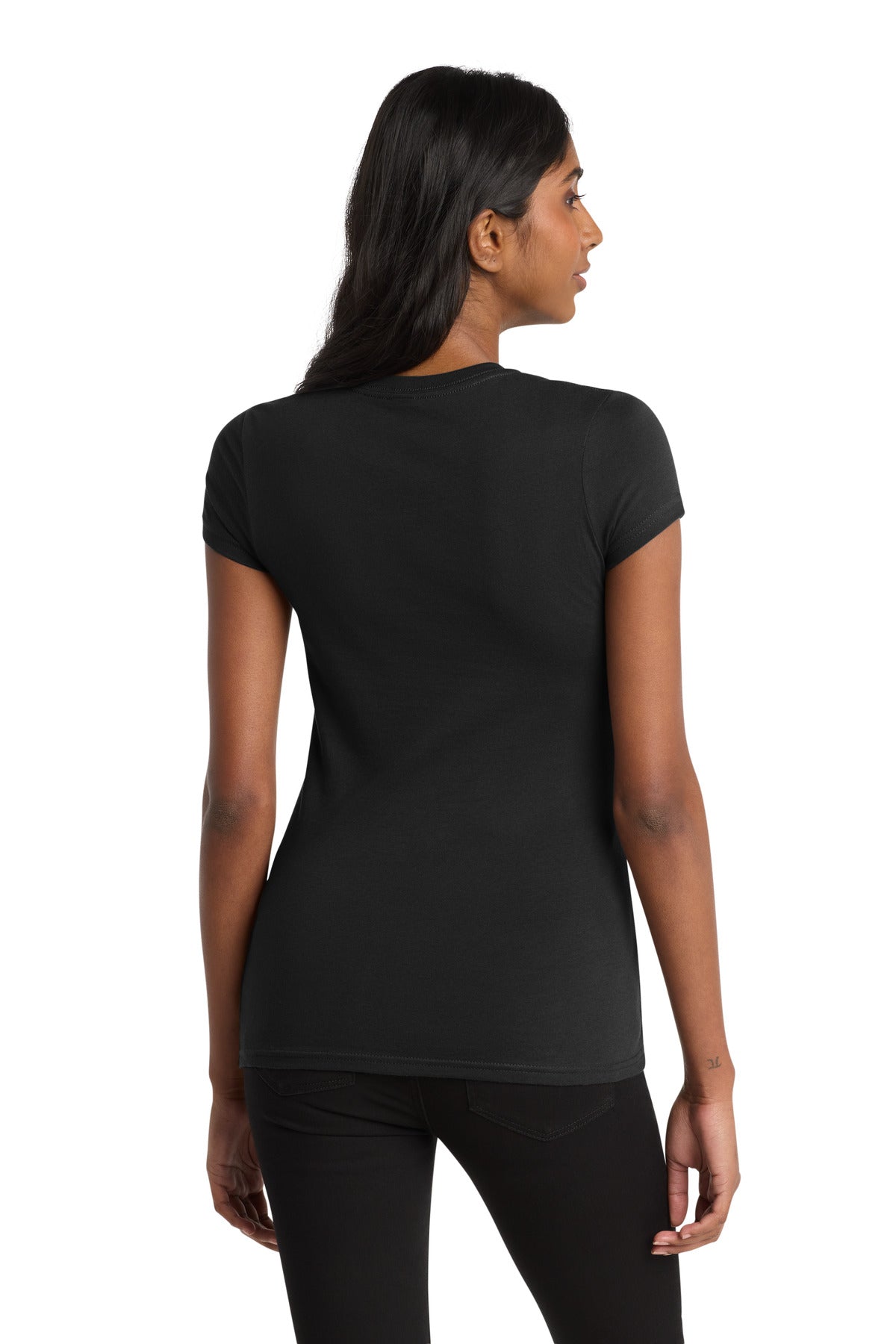 District Women's Fitted Very Important Tee . DT6001 - Black - back