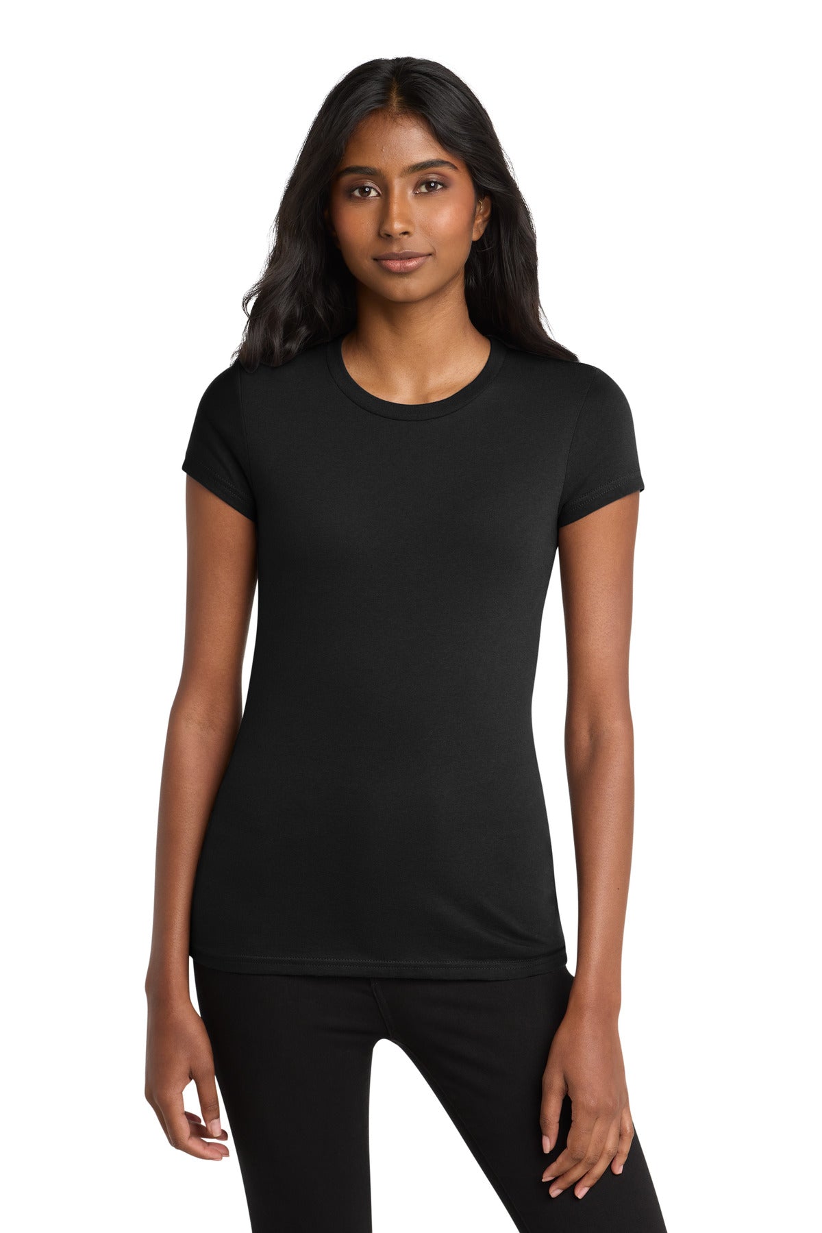 District Women's Fitted Very Important Tee . DT6001 - Black - front