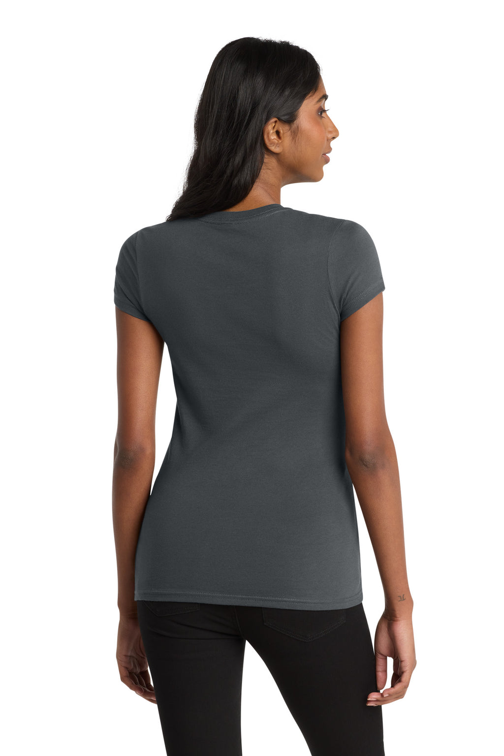 District Women's Fitted Very Important Tee . DT6001 - Charcoal - back