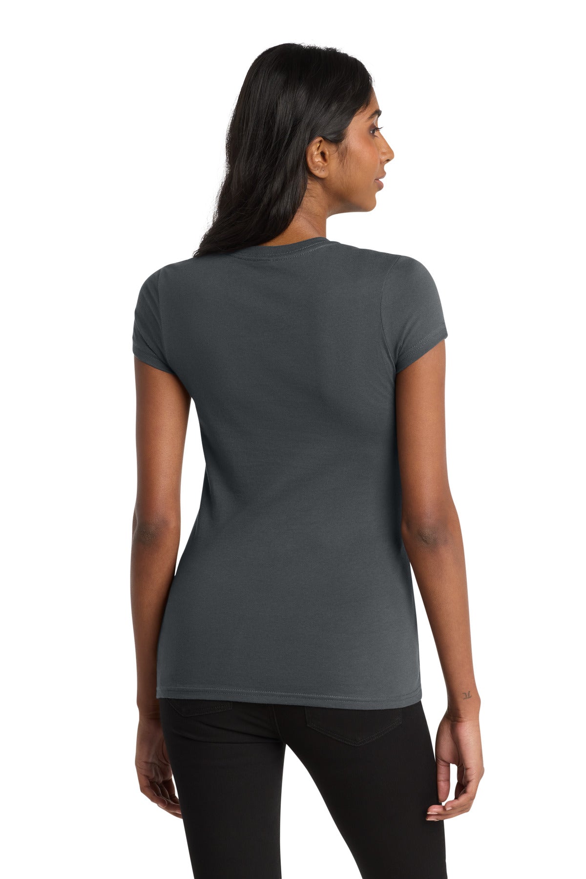 District Women's Fitted Very Important Tee . DT6001 - Charcoal - back
