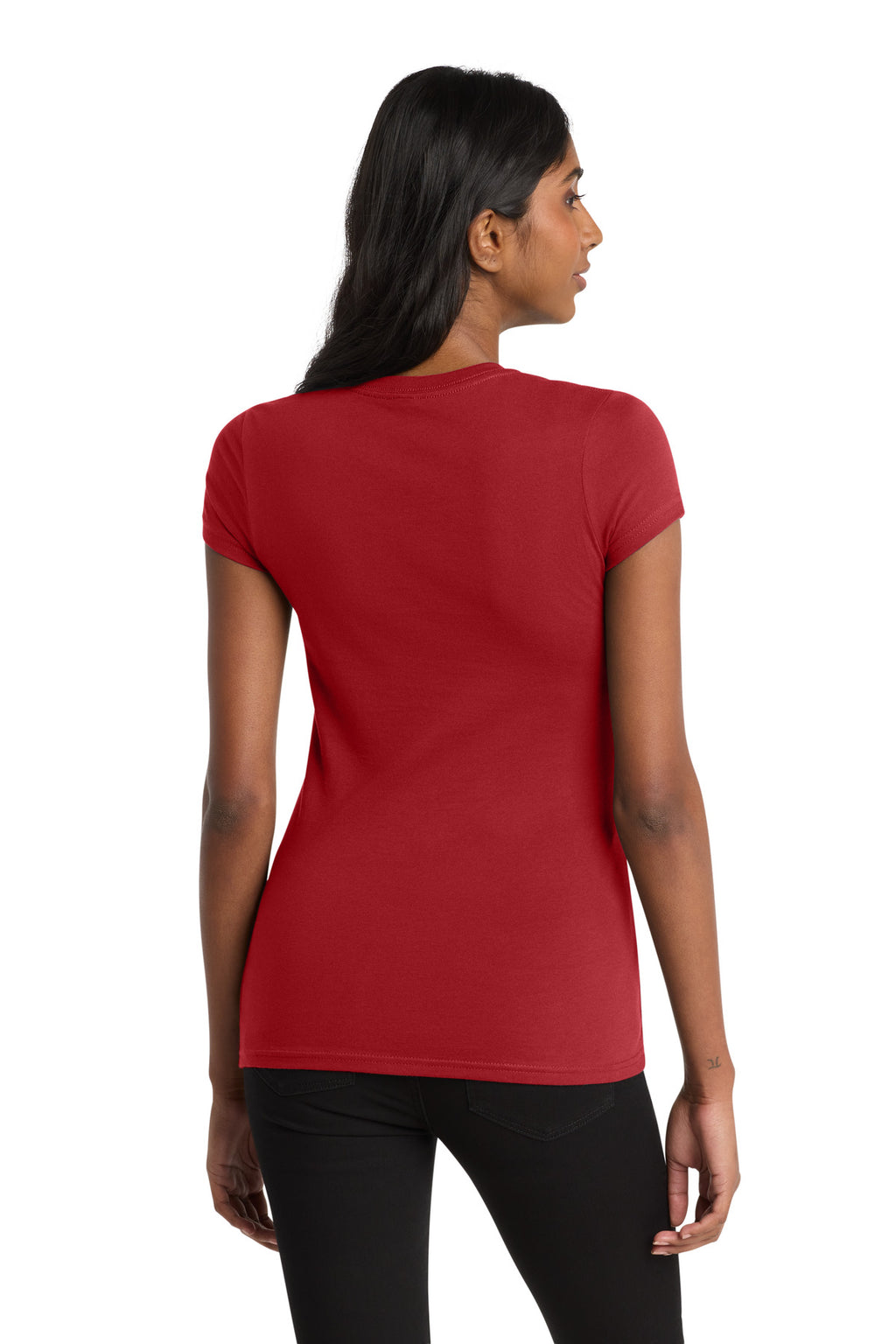 District Women's Fitted Very Important Tee . DT6001 - Classic Red - back
