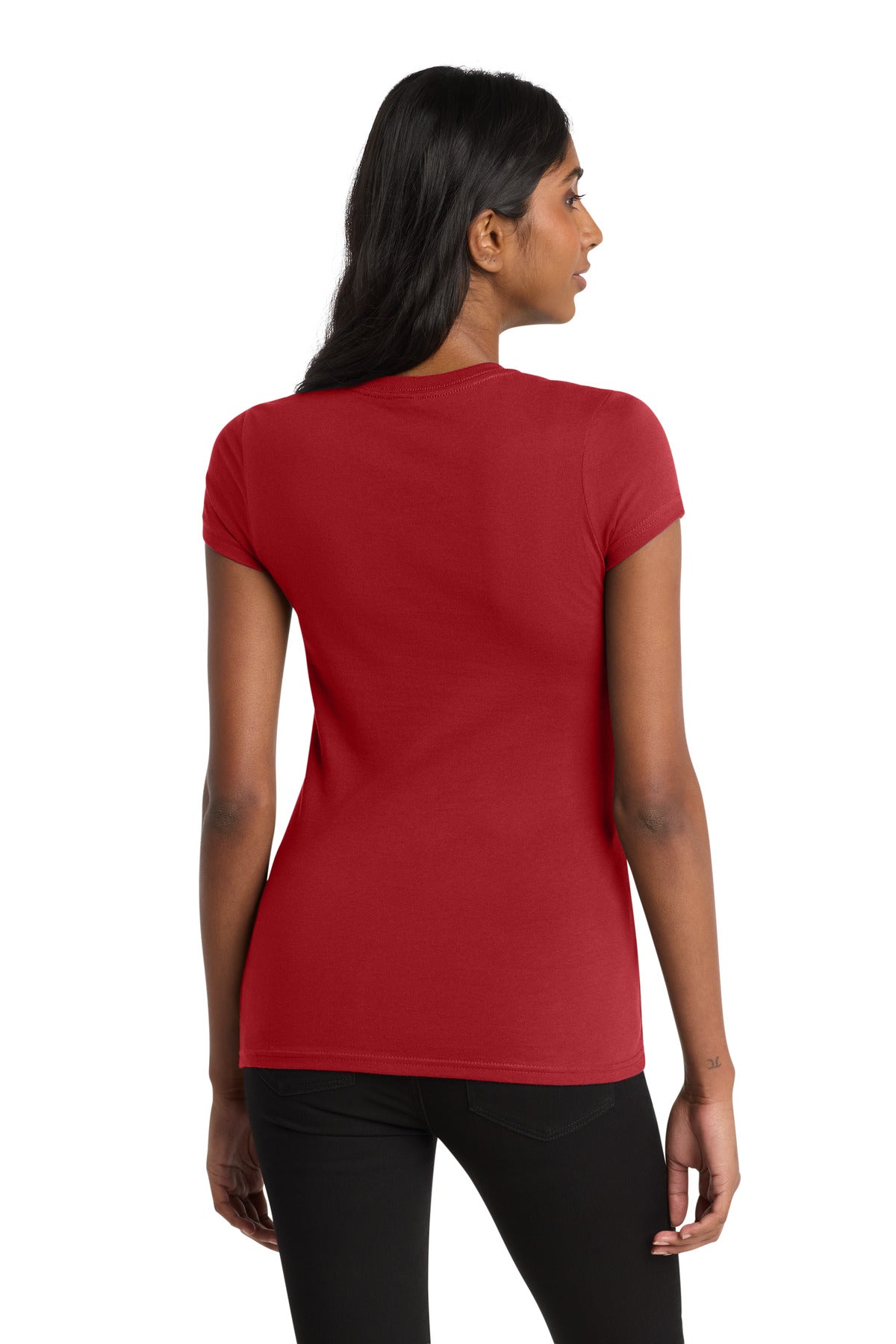 District Women's Fitted Very Important Tee . DT6001 - Classic Red - back