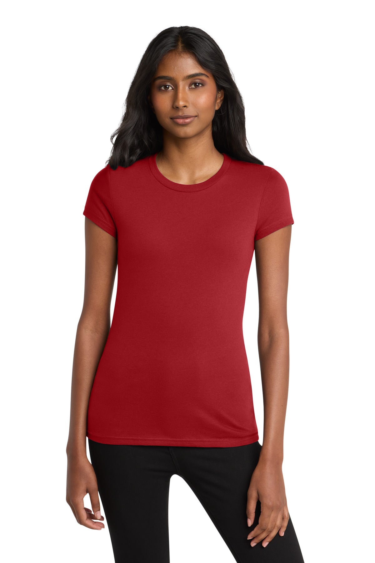 District Women's Fitted Very Important Tee . DT6001 - Classic Red - front
