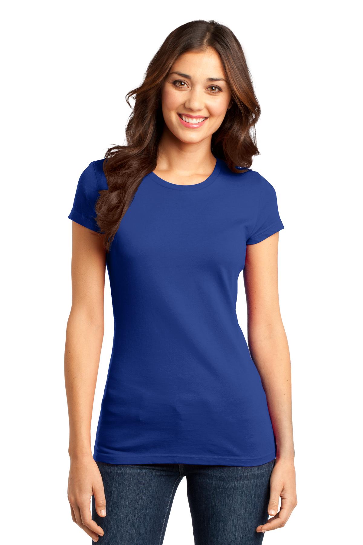 District Women's Fitted Very Important Tee . DT6001 - Deep Royal - front