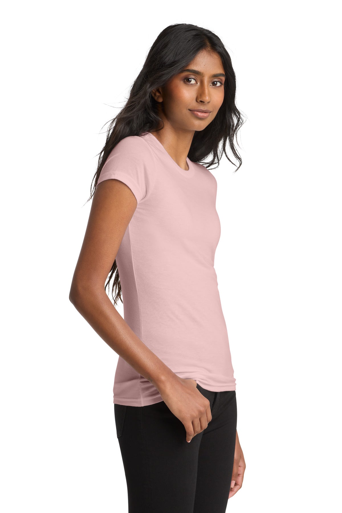 District Women's Fitted Very Important Tee . DT6001 - Dusty Lavender - side