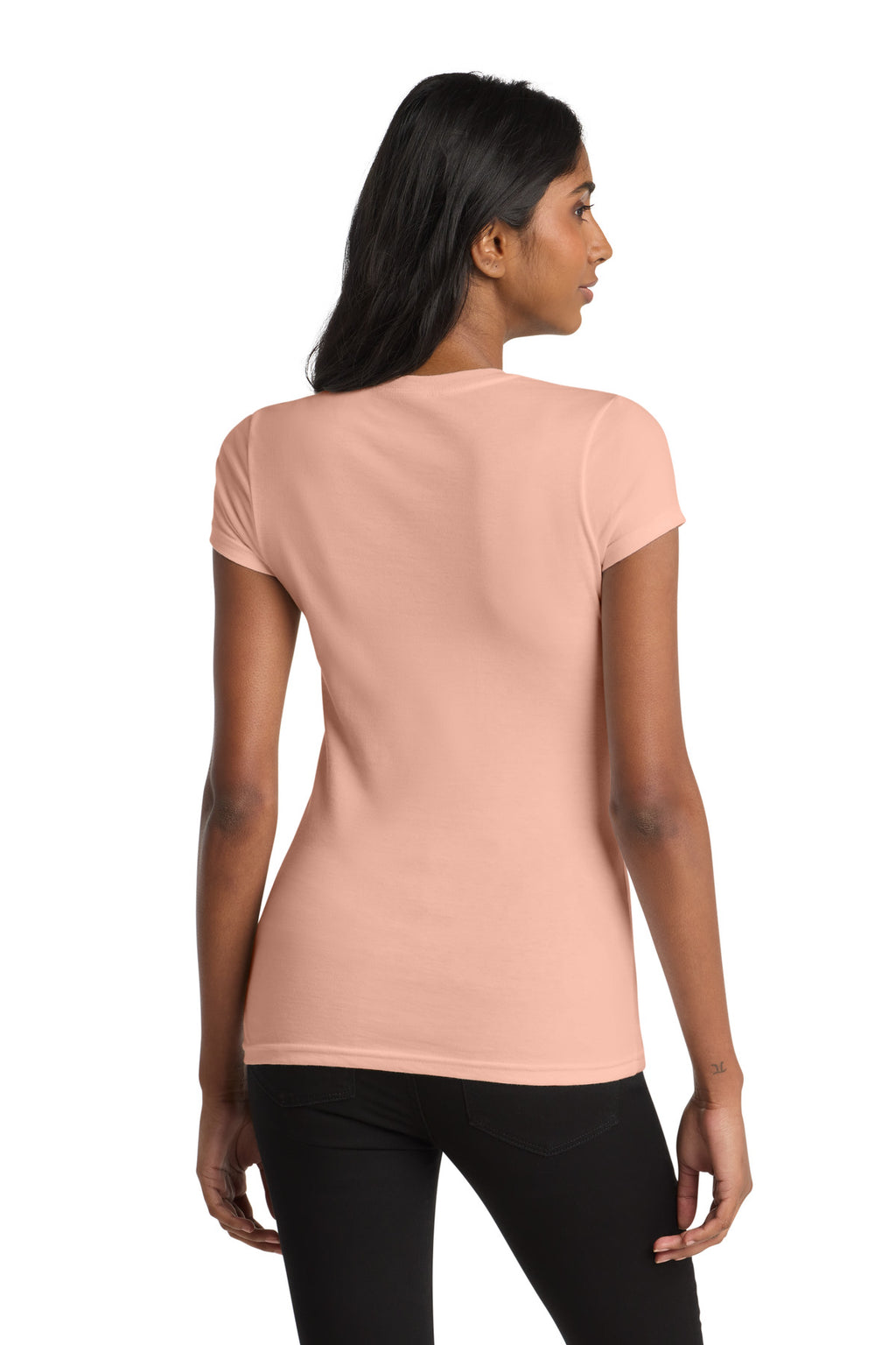 District Women's Fitted Very Important Tee . DT6001 - Dusty Peach - back