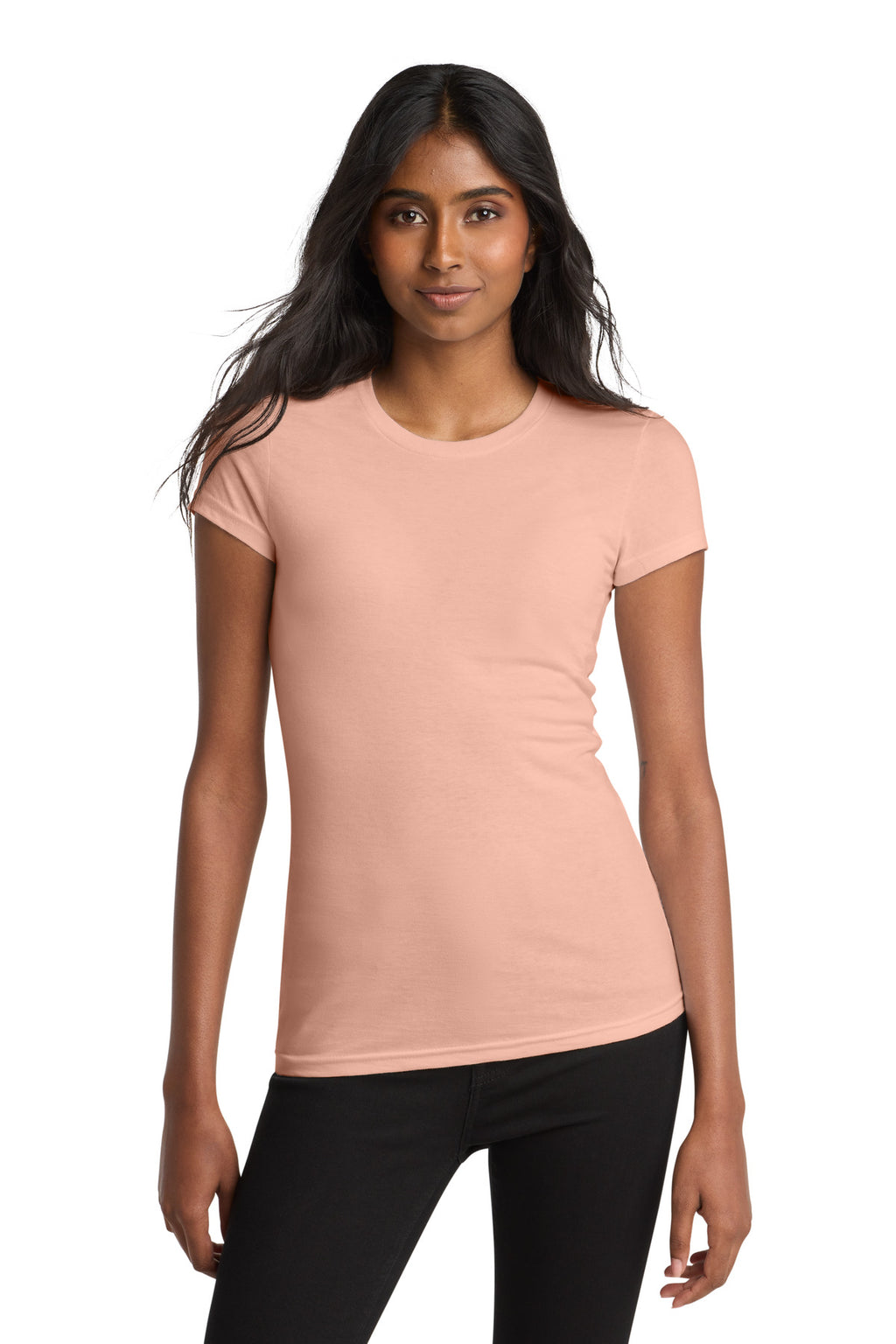 District Women's Fitted Very Important Tee . DT6001 - Dusty Peach - front
