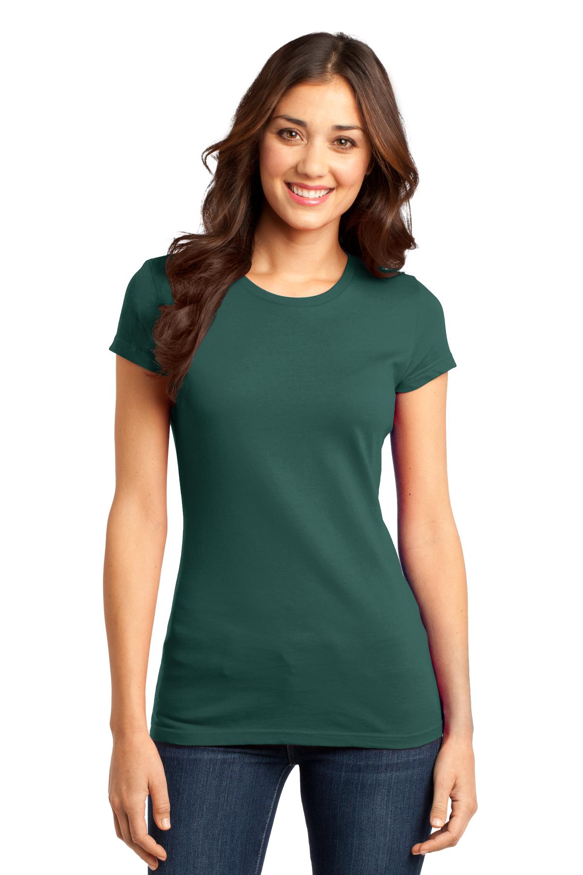 District Women's Fitted Very Important Tee . DT6001 - Evergreen - front