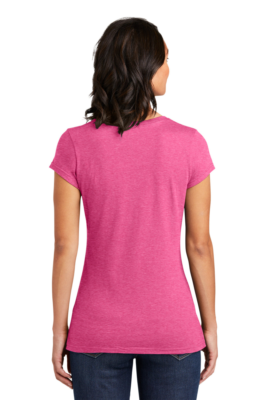 District Women's Fitted Very Important Tee . DT6001 - Fuchsia Frost - back