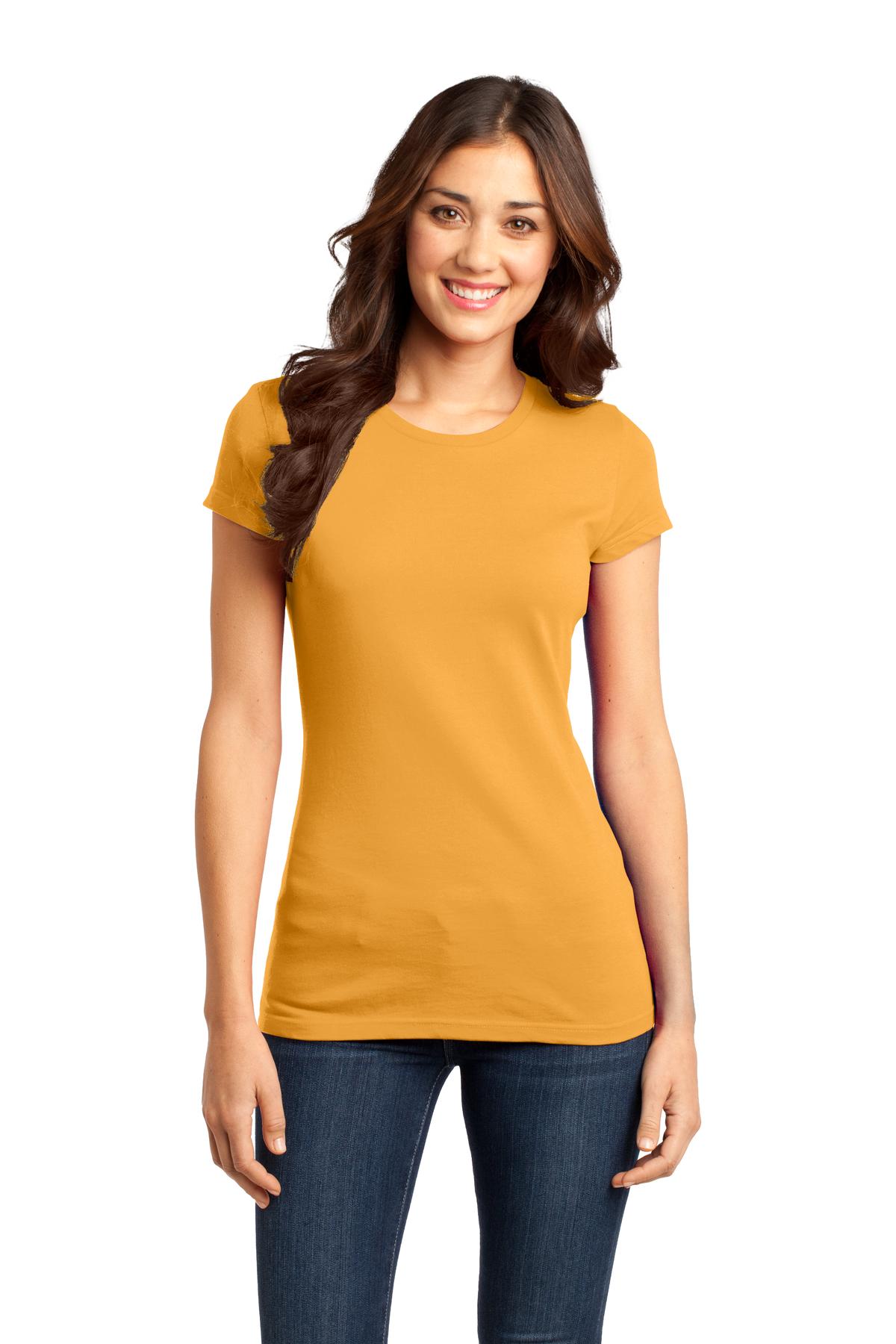 District Women's Fitted Very Important Tee . DT6001 - Gold - front