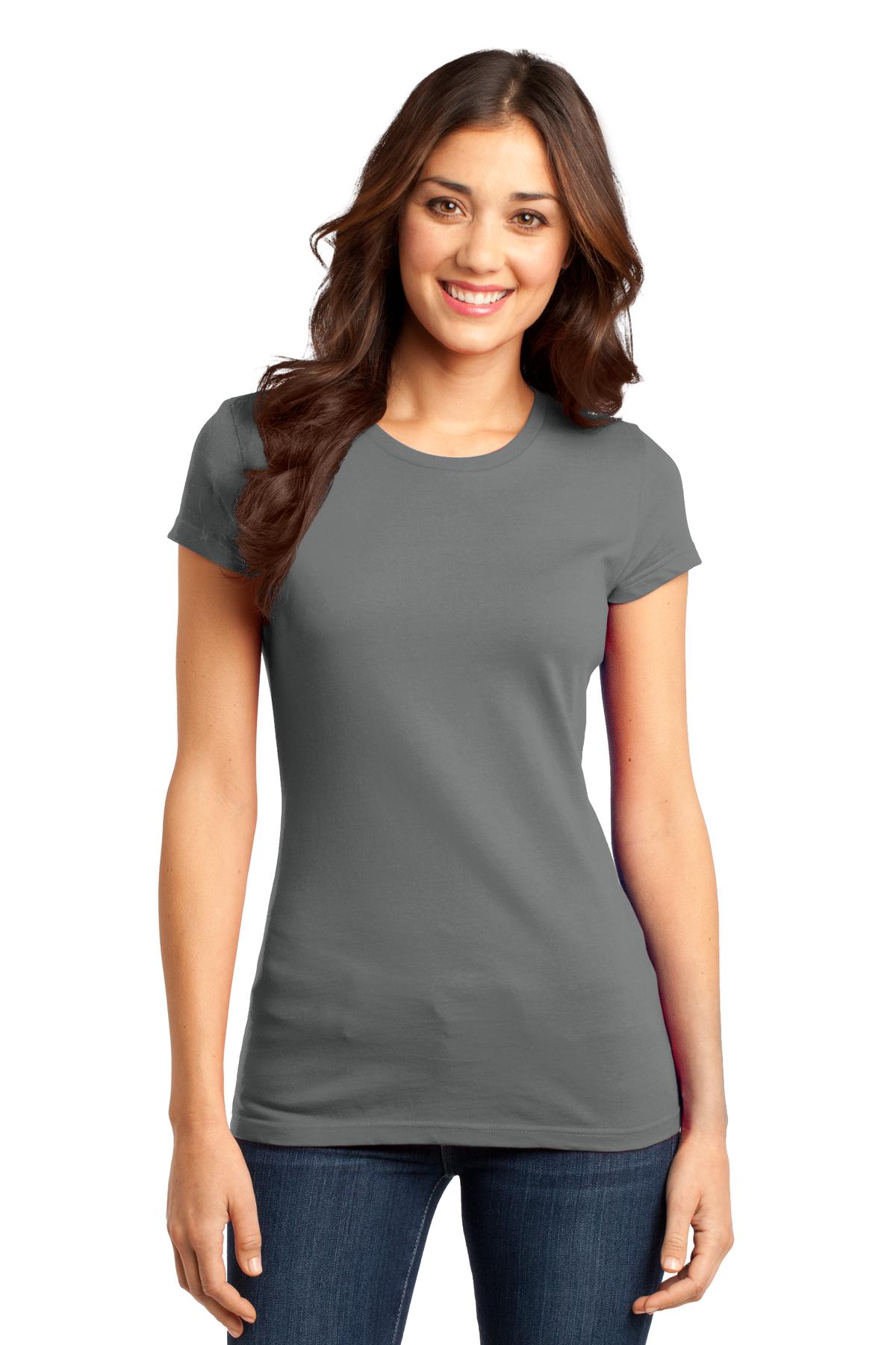 District Women's Fitted Very Important Tee . DT6001 - Grey - front