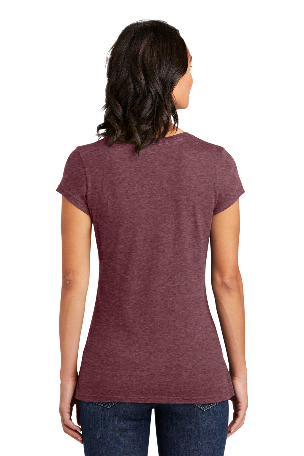 District Women's Fitted Very Important Tee . DT6001 - Heathered Cardinal - back