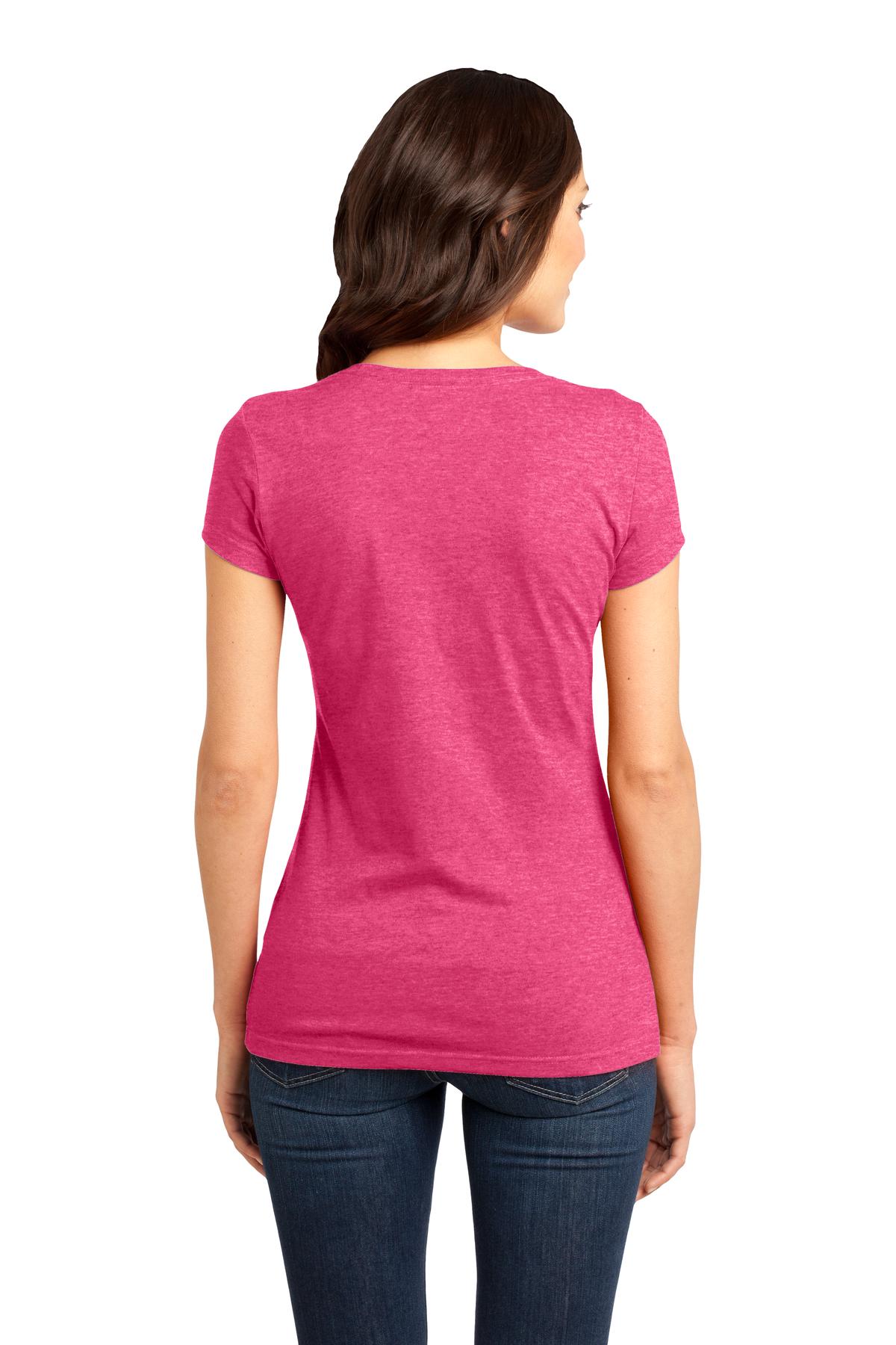 District Women's Fitted Very Important Tee . DT6001 - Heathered Watermelon - back