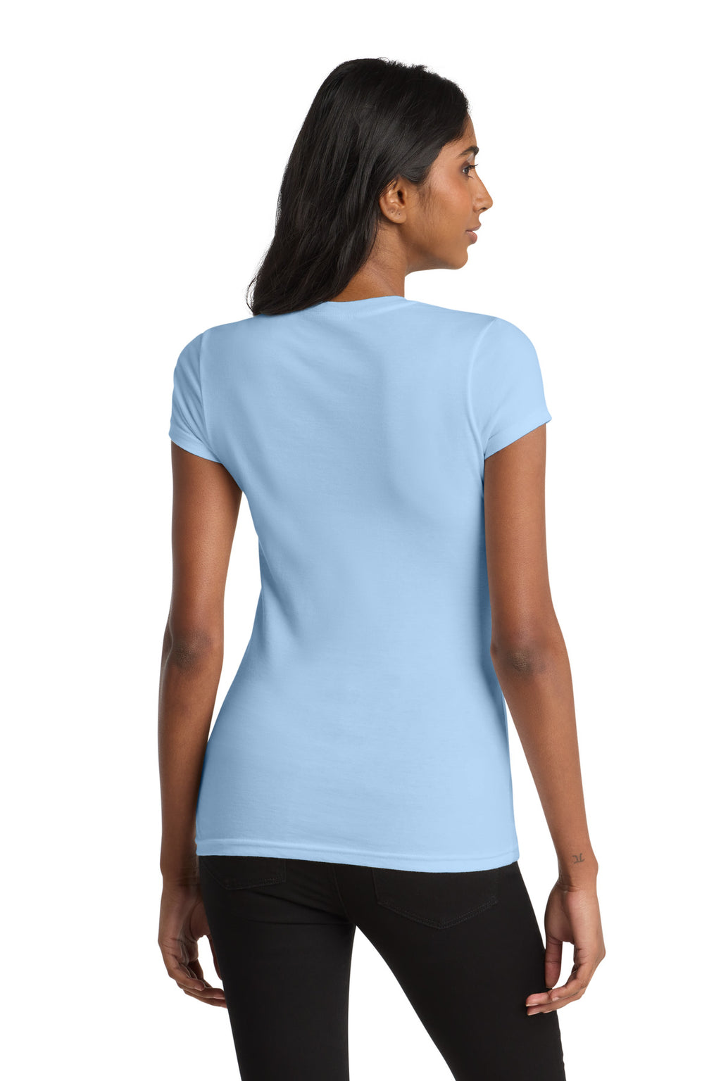 District Women's Fitted Very Important Tee . DT6001 - Ice Blue - back