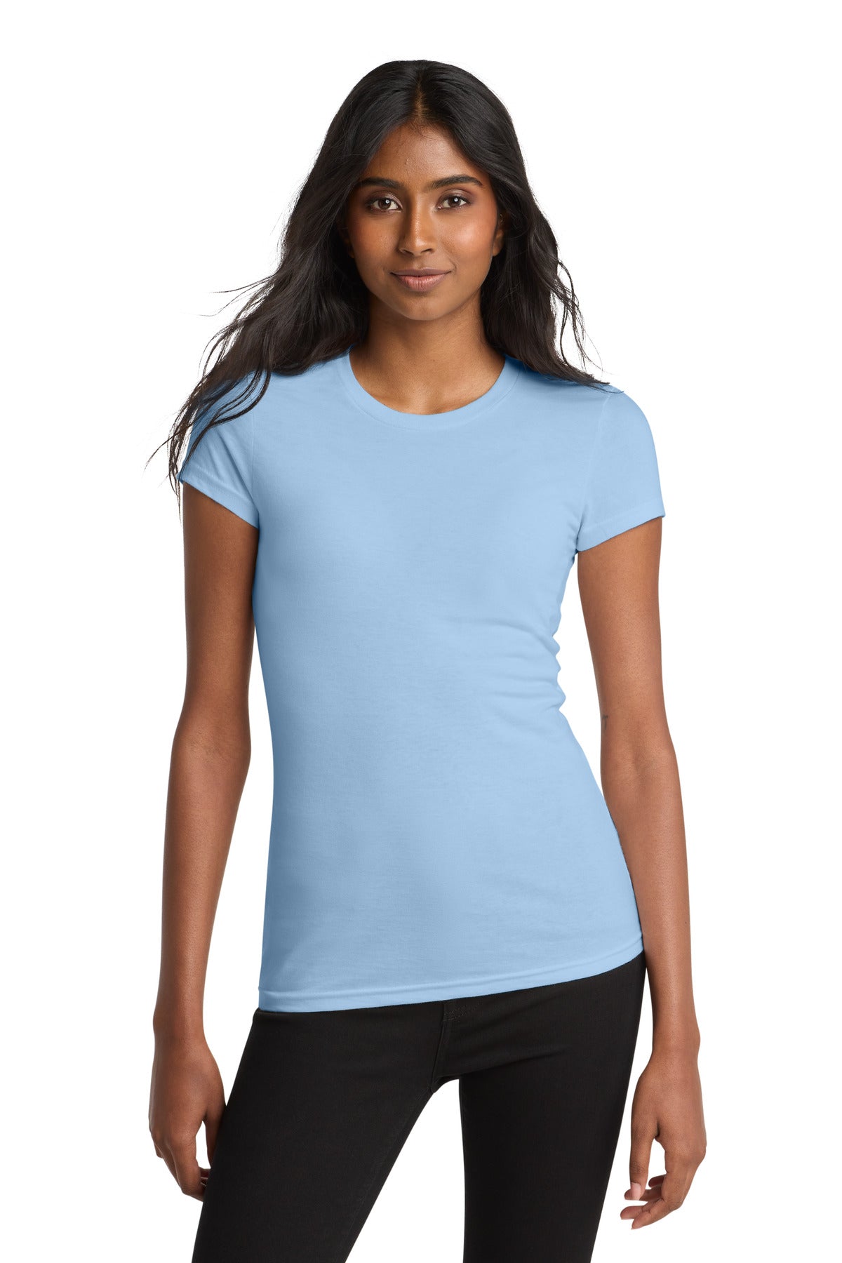District Women's Fitted Very Important Tee . DT6001 - Ice Blue - front