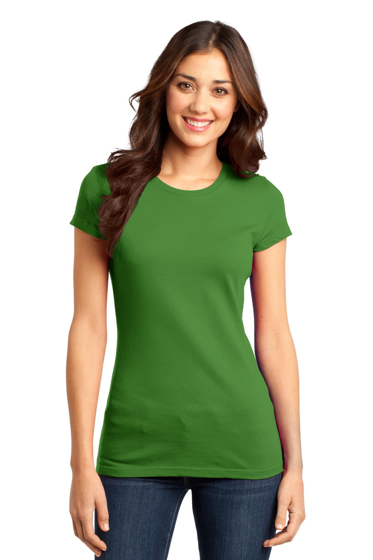 District Women's Fitted Very Important Tee . DT6001 - Kiwi Green - front