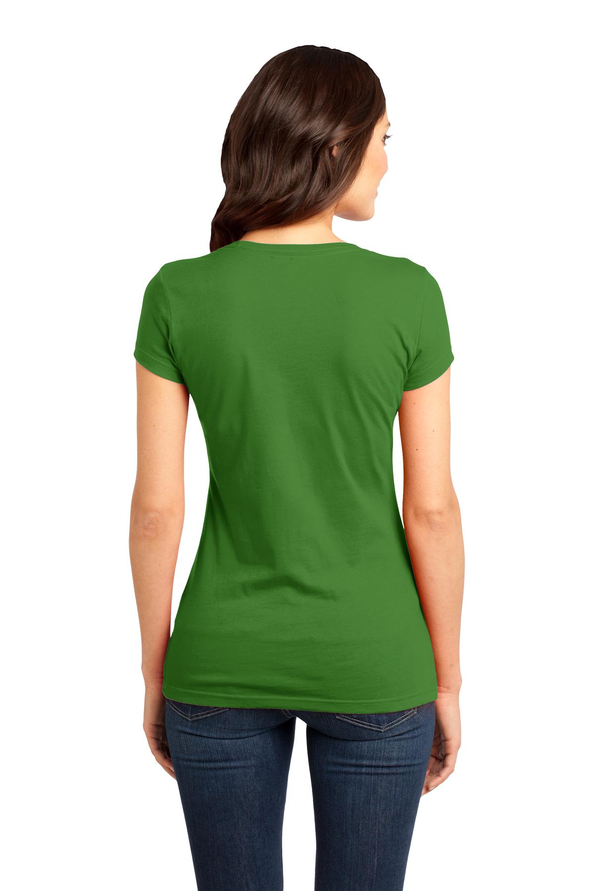 District Women's Fitted Very Important Tee . DT6001 - Kiwi Green - back