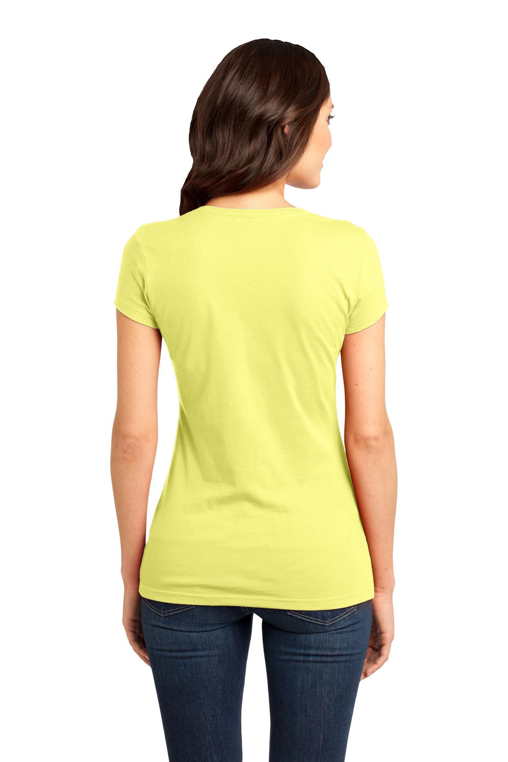 District Women's Fitted Very Important Tee . DT6001 - Lemon Yellow - back