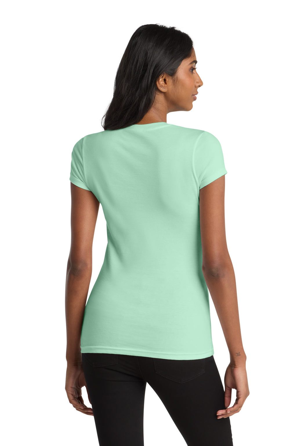 District Women's Fitted Very Important Tee . DT6001 - Mint - back