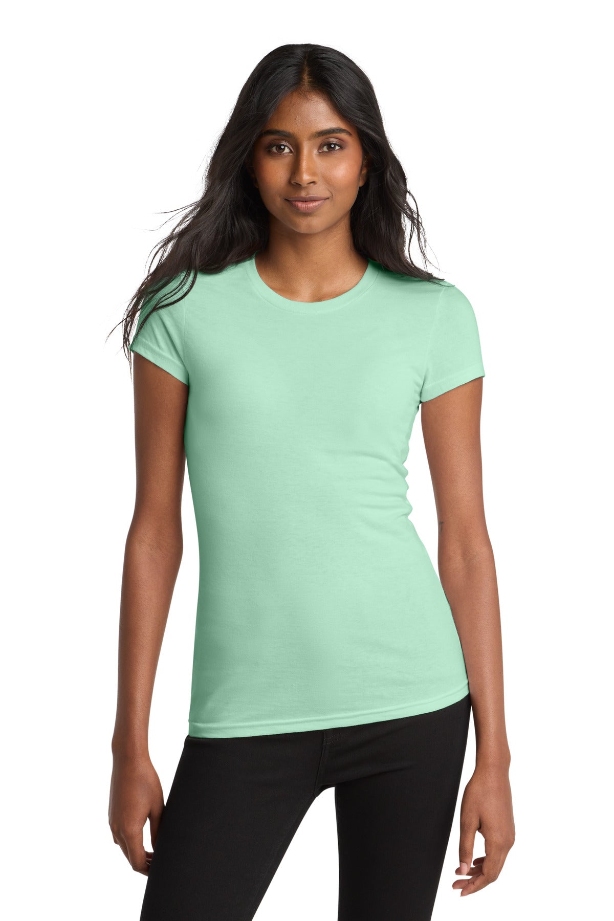 District Women's Fitted Very Important Tee . DT6001 - Mint - front