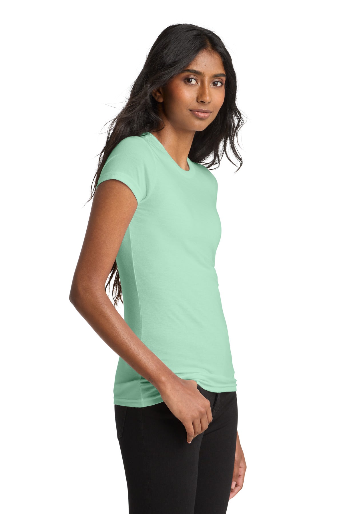 District Women's Fitted Very Important Tee . DT6001 - Mint - side