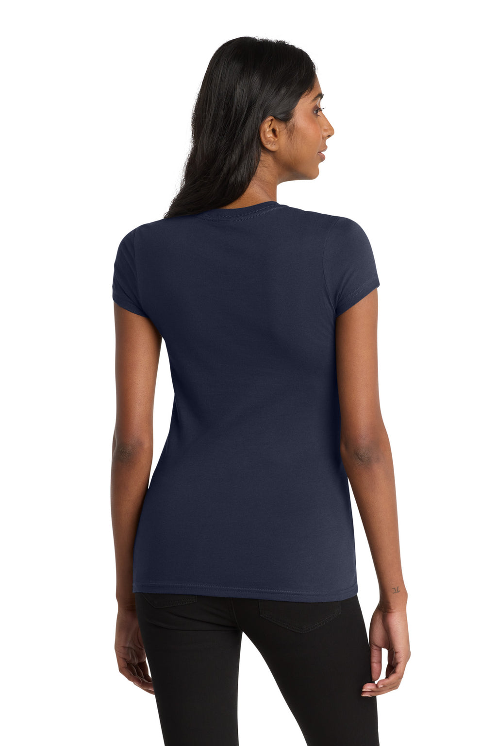 District Women's Fitted Very Important Tee . DT6001 - New Navy - back