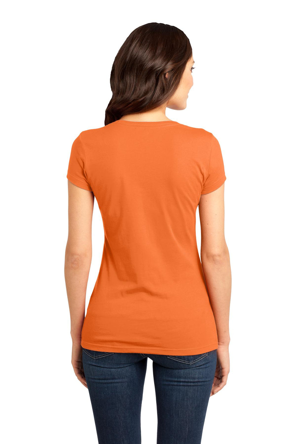 District Women's Fitted Very Important Tee . DT6001 - Orange - back