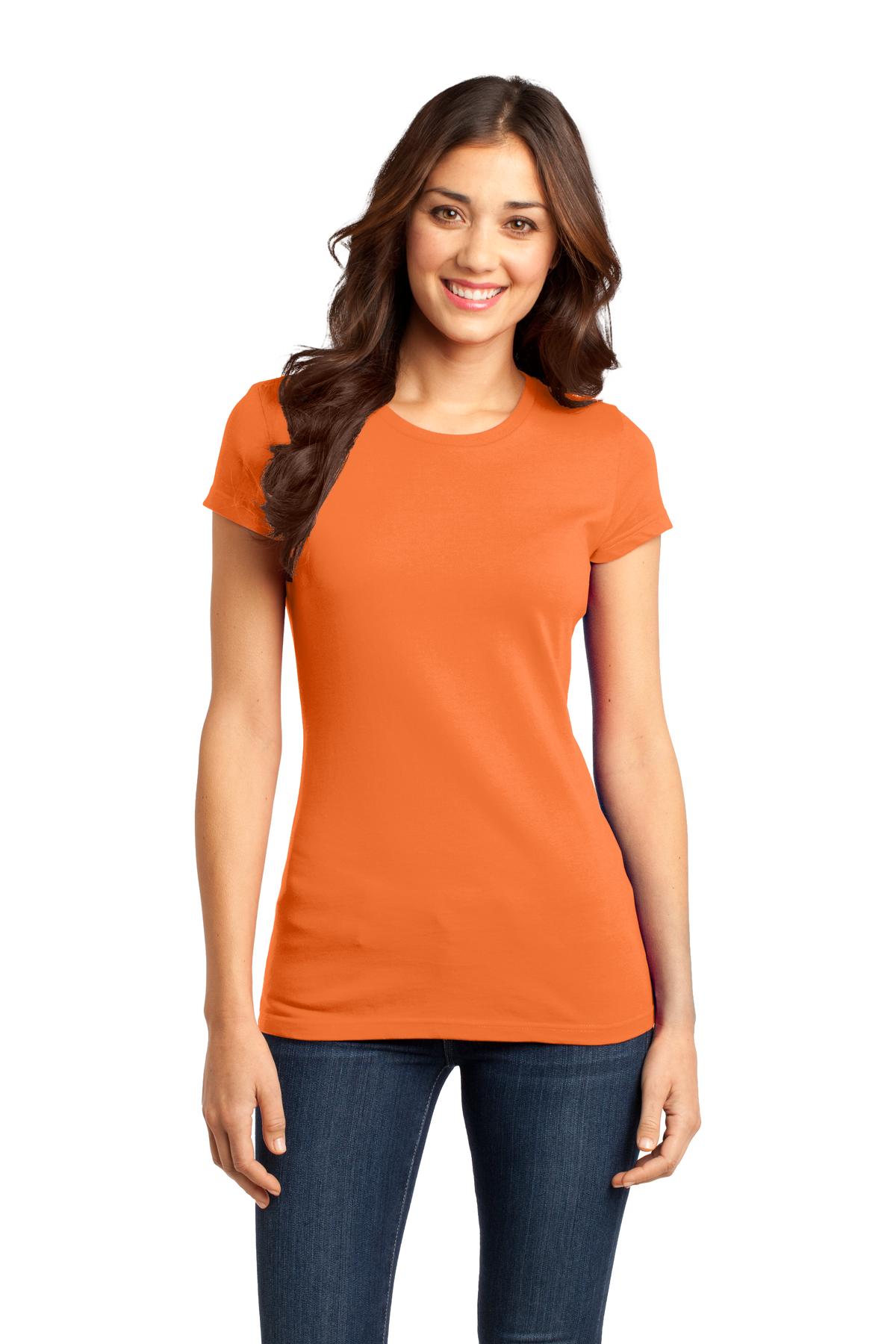 District Women's Fitted Very Important Tee . DT6001 - Orange - front