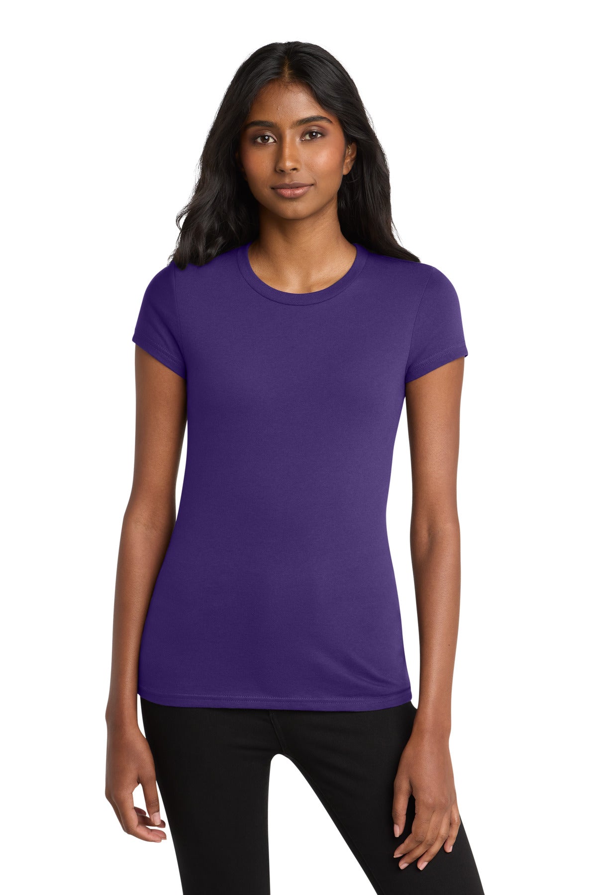 District Women's Fitted Very Important Tee . DT6001 - Purple - front