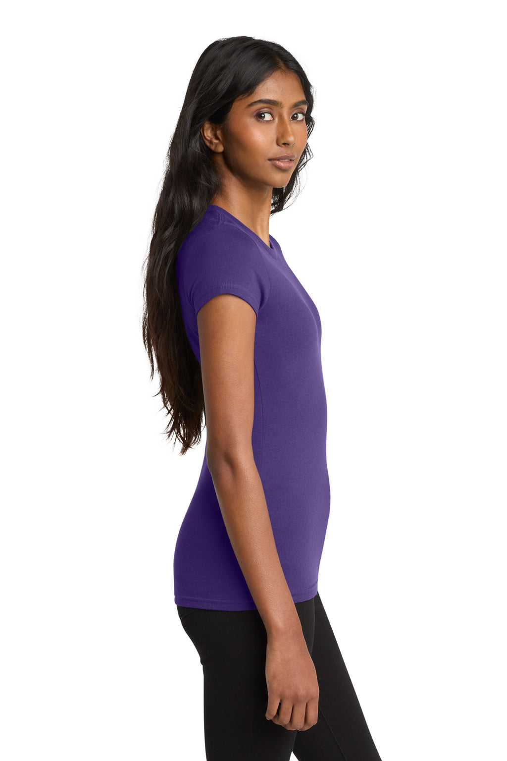 District Women's Fitted Very Important Tee . DT6001 - Purple - side