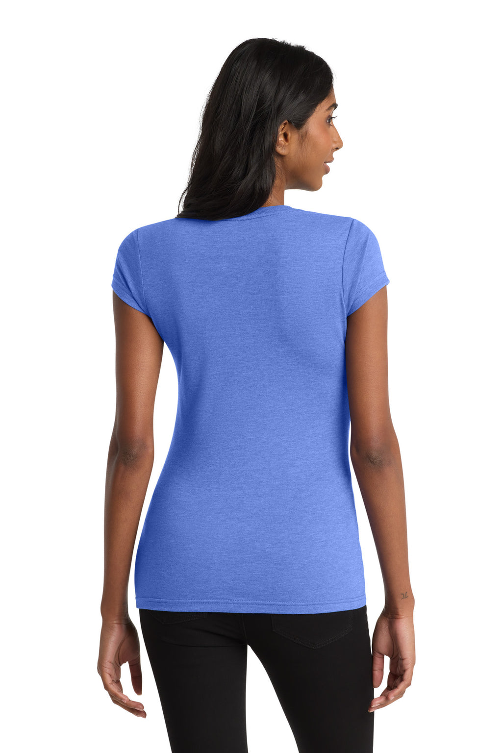 District Women's Fitted Very Important Tee . DT6001 - Royal Frost - back