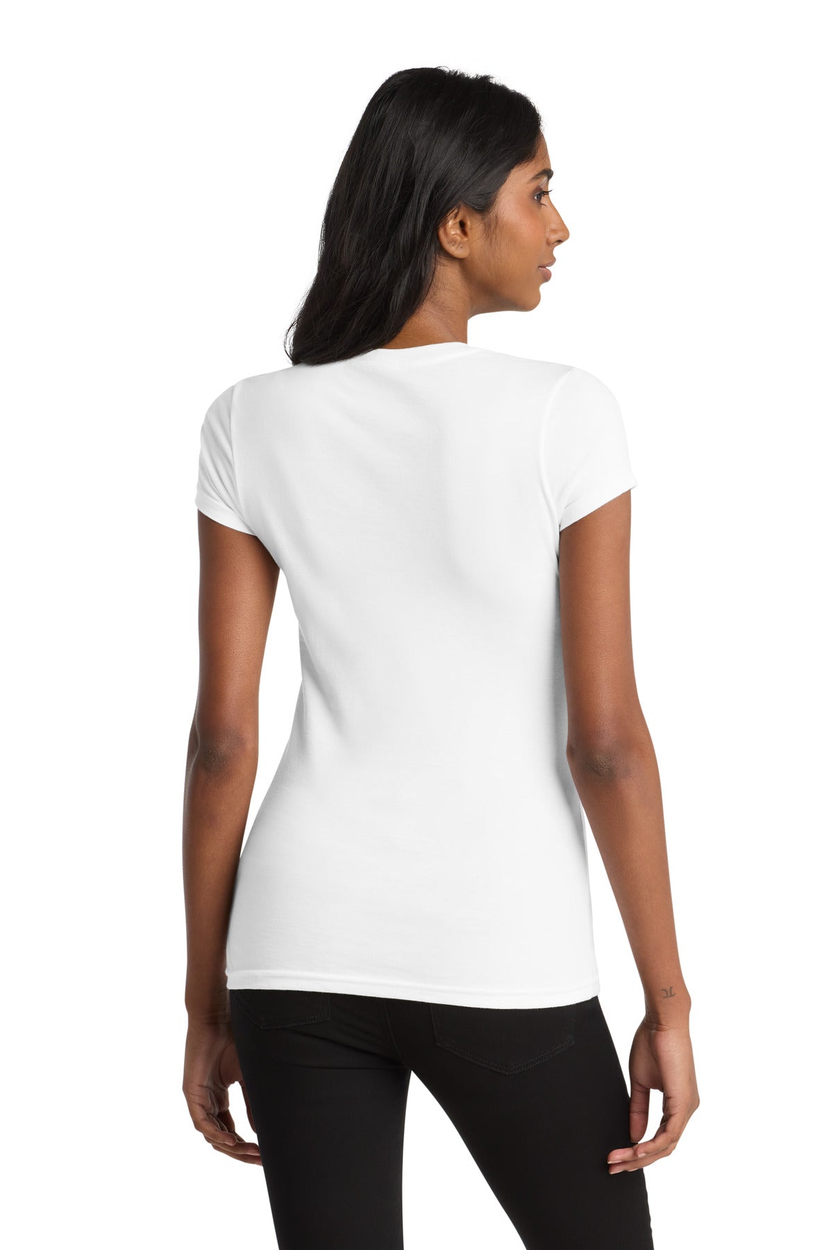 District Women's Fitted Very Important Tee . DT6001 - White - back