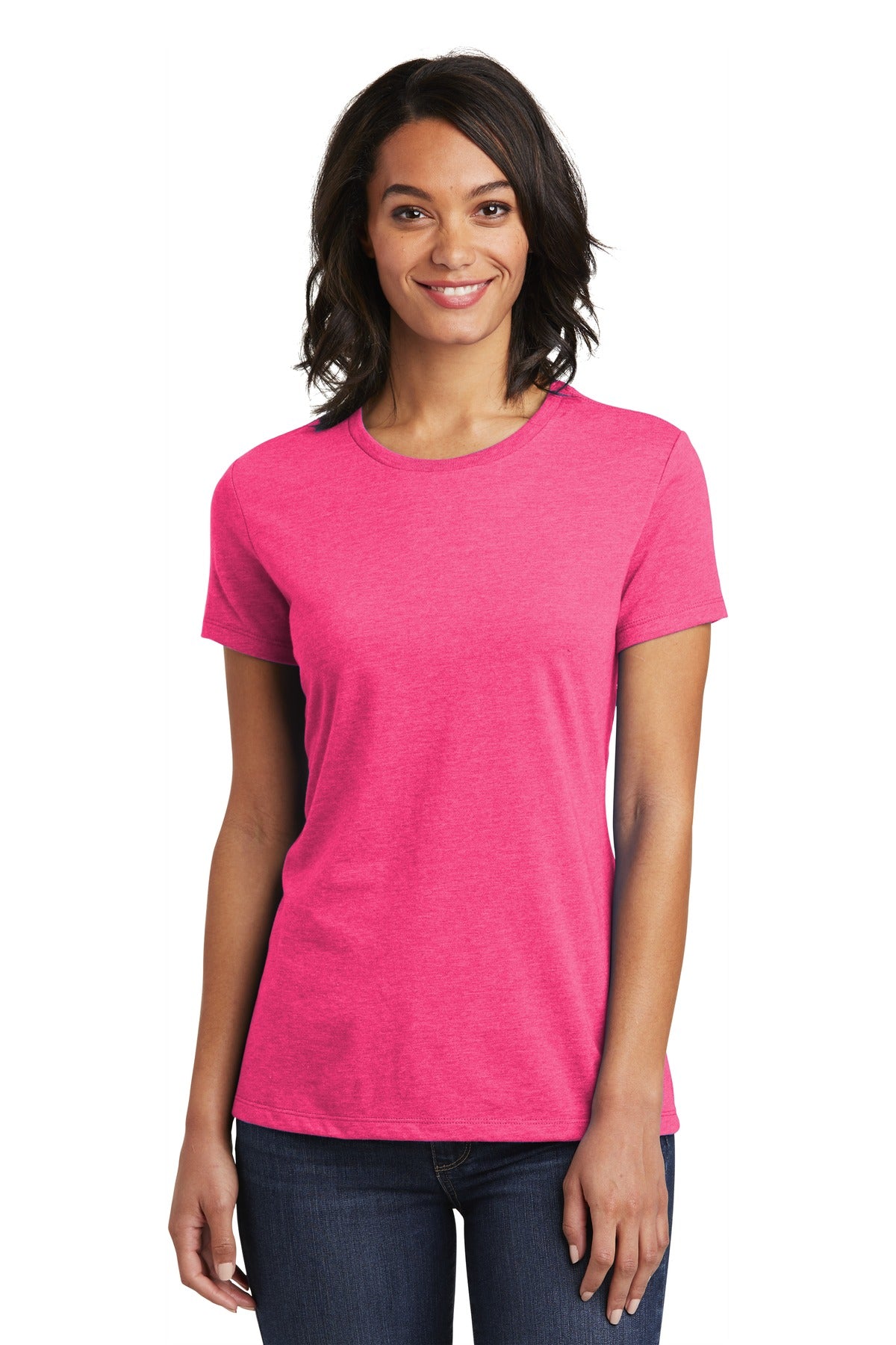 District Women's Very Important Tee . DT6002 - Fuchsia Frost - front
