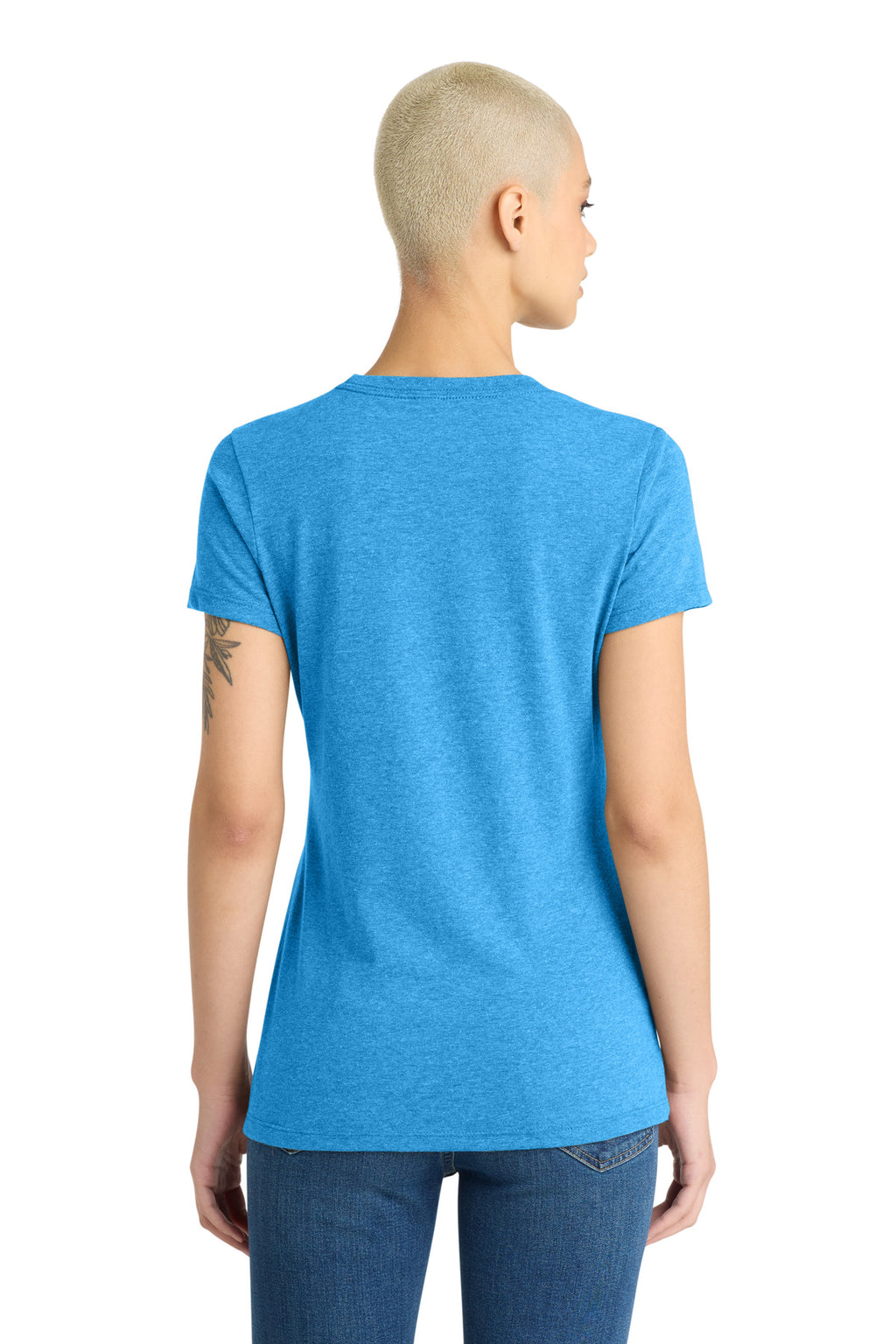 District Women's Very Important Tee . DT6002 - Heathered Bright Turquoise - back