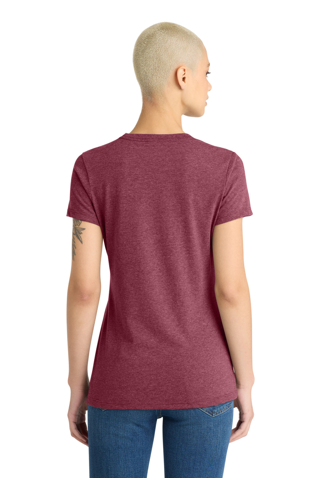 District Women's Very Important Tee . DT6002 - Heathered Cardinal - back
