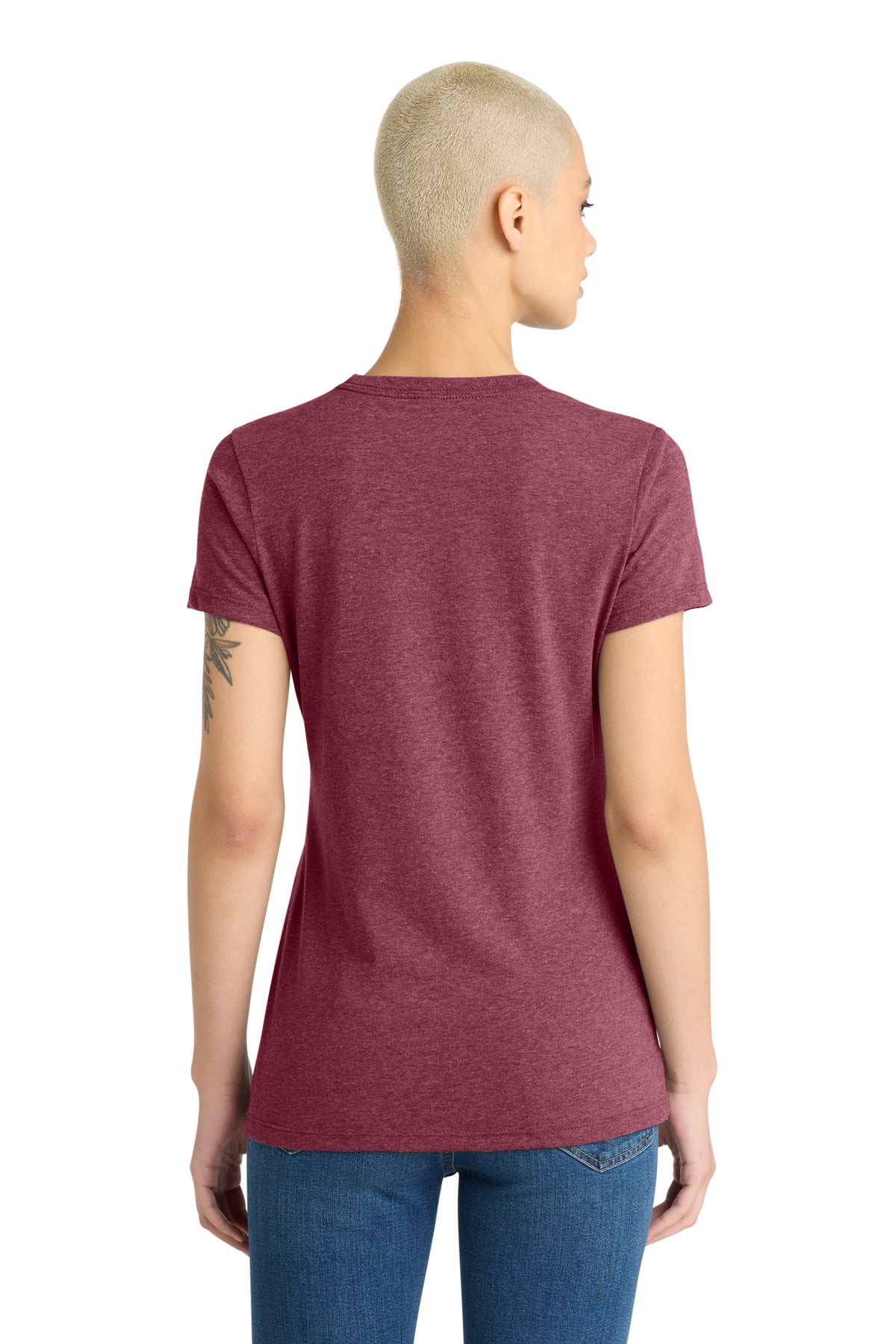 District Women's Very Important Tee . DT6002 - Heathered Cardinal - back