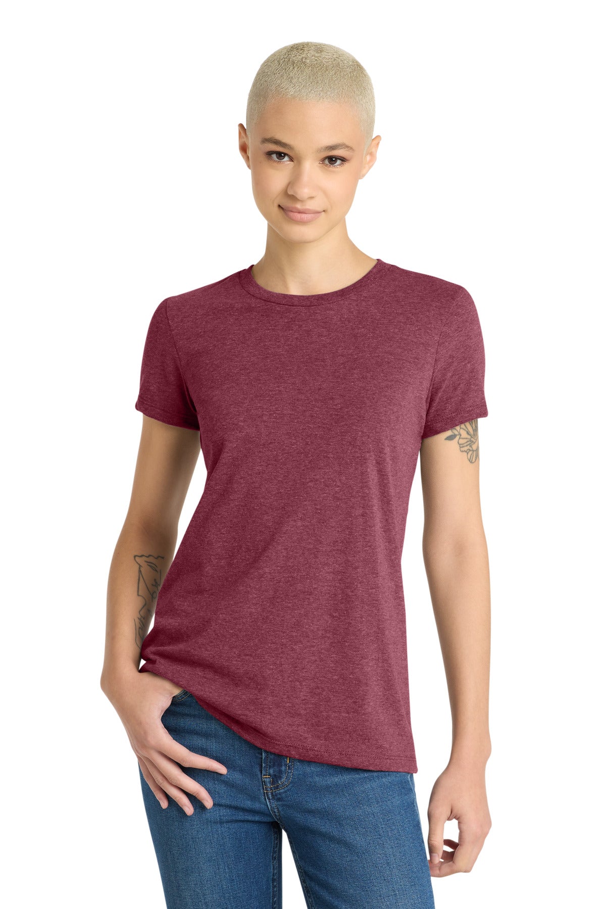 District Women's Very Important Tee . DT6002 - Heathered Cardinal - front