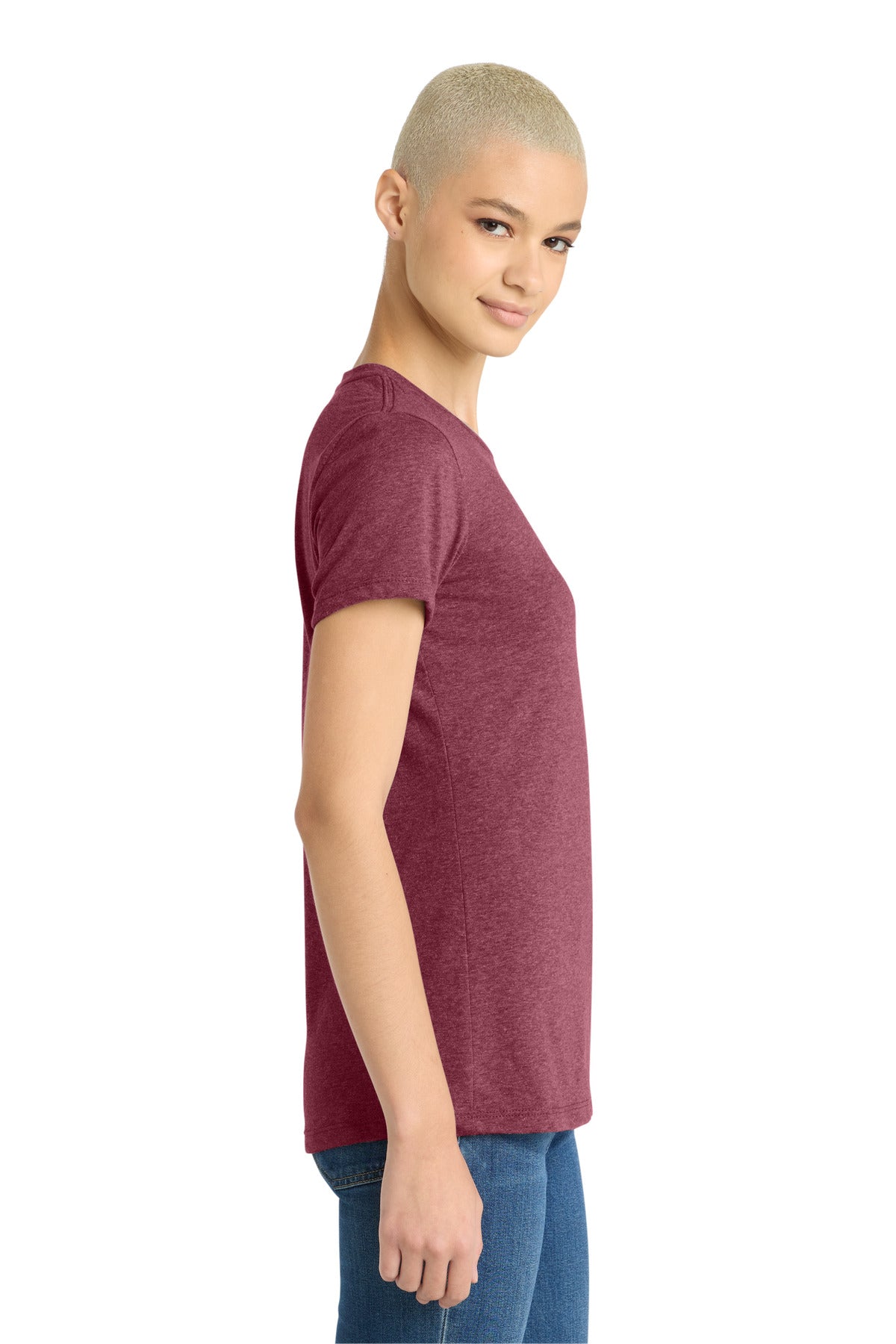 District Women's Very Important Tee . DT6002 - Heathered Cardinal - side