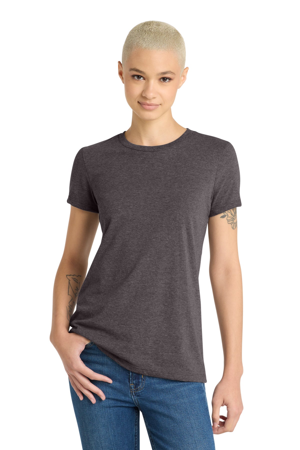 District Women's Very Important Tee . DT6002 - Heathered Charcoal - front